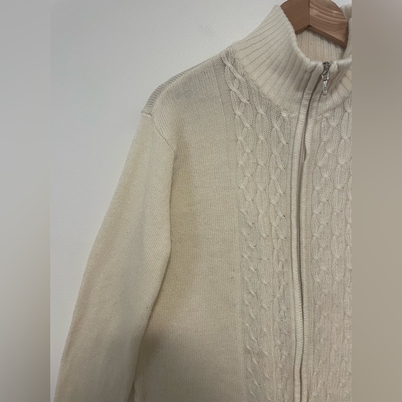 BFA Classics Size L Cream Zip Up Cardigan - Picture 9 of 10